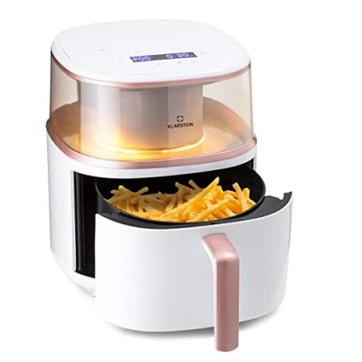 Imagen de Klarstein Horno Freidora de Aire Caliente Rápida para Cocinas, Sin Aceite Compacta, Capacidad 7,5 l., Air Fryer 16 Programas, Panel Táctil, Temporizador, Fácil Limpiar, Freidoras