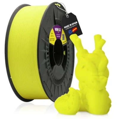 Imagen de WINKLE Filamento PLA HD Fluorescente Amarillo Eléctrico Impresora 3D 2,85mm 1kg Precisión Dimensional Aspecto Fluor Bobina
