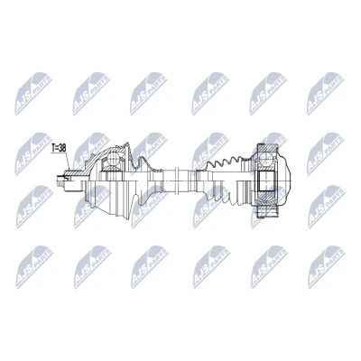 Imagen de NTY NPW VW 239 Árbol de transmisión Eje trasero izquierda, trasero, derecha 645mm