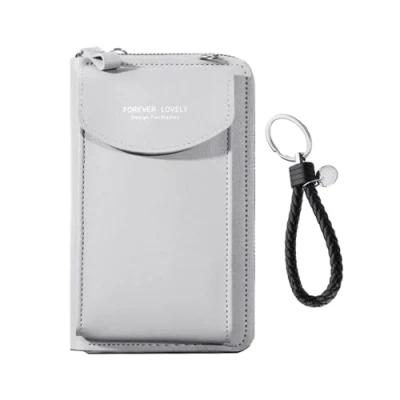 Imagen de NyxSeat 1 bolso bandolera para teléfono móvil con llavero de cuerda trenzada, cuero mujer, impermeable, correa hombro ajustable, monedero monedas