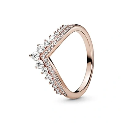 Imagen de Pandora Princess Wishbone 14k rose gold plated ring with clear cubic zirconia, 50