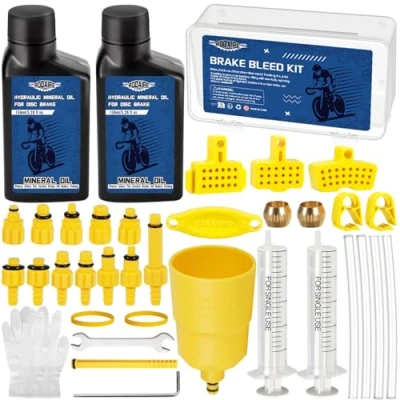 Imagen de RDDAIPE Kit Purgado Frenos para Shimano, Tektro, Magura, Sangrado Frenos, Purga con 300ml Aceite Mineral y Embudo, Hidráulicos de Freno Bicicleta