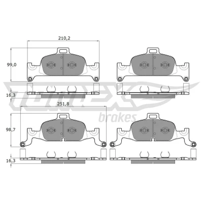 Imagen de TOMEX brakes TX 18 22 Juego de pastillas freno Eje delantero preparado para indicador desgaste AUDI: A4 B9 Avant, Berlina, Q5