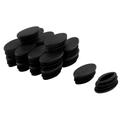 Imagen de sourcing map Silla De La Tabla Pies Pierna Tubo Plástico Ovalada Inserción del Negro 20 X 40 mm Piezas