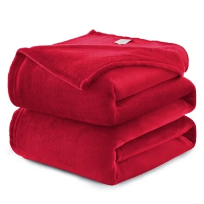 Imagen de WAVVE Manta Franela para Cama 90, Sofá 150x200 cm, de Microfibra, Suave, Cálida, Transpirable (Rojo)