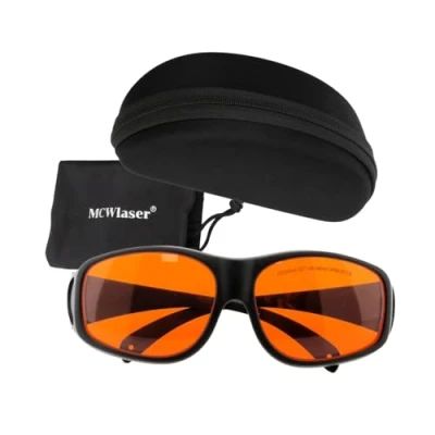 Imagen de MCWlaser 190 540nm Gafas de Protección Seguridad Láser OD7+ Laser Safety Goggle Glasses Para UV light Violet Blue Green 405nm 445nm 450nm 473nm 532nm Tipo absorción EP 3 Estilo 9