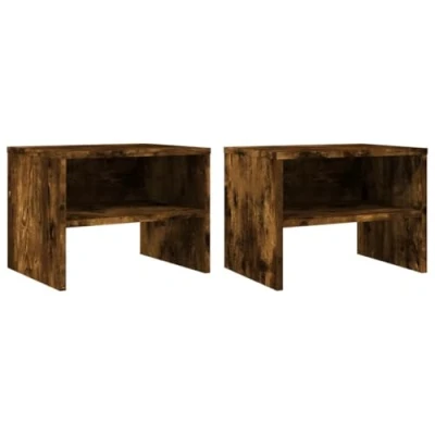 Imagen de vidaXL Mesita de Noche Madera contrachapada Roble Ahumado 40x30x30 cm