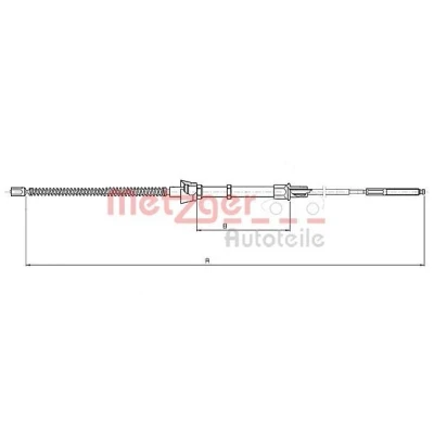 Imagen de METZGER 10.7136 Cable de Freno Mano Atrás izquierda, derecha, izquierda 1513/954 Tambor COFLE SEAT: Ibiza 2, Córdoba I Berlina, 3