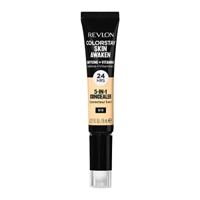 Imagen de Revlon Colorstay Skin AwakenCorrector de Ojeras e Imperfecciones 5en1, con Cafeína y Vitamina C, Acabado Natural, 8ml (Tono #015 Light)