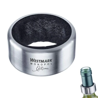 Imagen de Westmark 2 Anillas antigoteo, incl. insertos de repuesto, Monopol Edition, Acero inoxidable/silicona/fieltro, Alessio, Plata/negro, 61843360