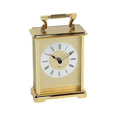 Imagen de Gold Colour Gilt Design Roman Numerals Carriage Clock