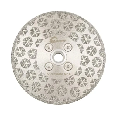 Imagen de Disco Diamante Corte y Rectificado 125mm SANLEETEK Una Cara Electrochapado para Granito Mármol Cerámica Gres Porcelánico Cuarzo M14 Rosca