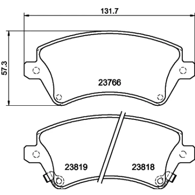 Imagen de HELLA 8DB 355 017 241 Juego de pastillas freno con avisador acústico desgaste TOYOTA: Corolla IX Hatchback, Berlina