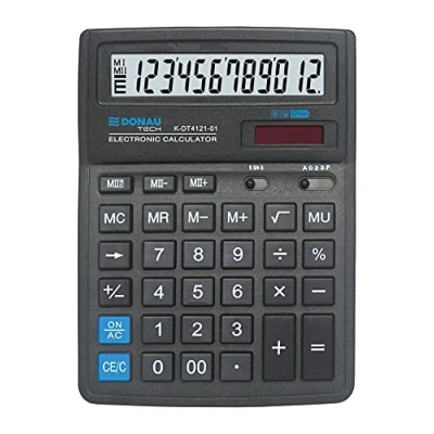 Imagen de Calculadora de sobremesa DONAU Tech/K DT4121 01 función raíz 12 dígitos/ 199x153x31mm/ Color: Negro/calculadora con Display 10 5 años garantía