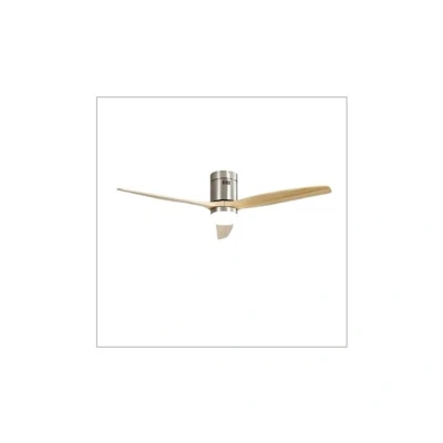 Imagen de TODOLAMPARA Ventilador de techo con luz LED 18W motor DC modelo AGUILON Níquel, 3 tonalidades, aspas Haya, 5 velocidades, control remoto, memoria, temporizador, silencioso y bajo consumo