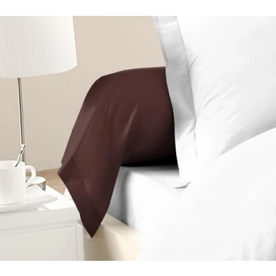Imagen de Juego de 2 Fundas Almohada algodón 100% Chocolate, 85 x 185 cm