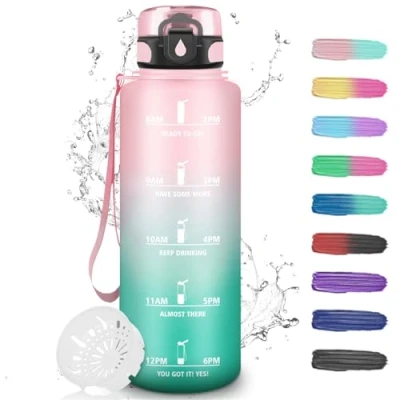 Imagen de Botella de Agua, Agua Deporte 500ml, Prueba Fugas, Niños, Apertura con un Solo Botón, Cantimplora para Adulto, Gimnasio, Escuela, Oficina, Bicicleta Infusión