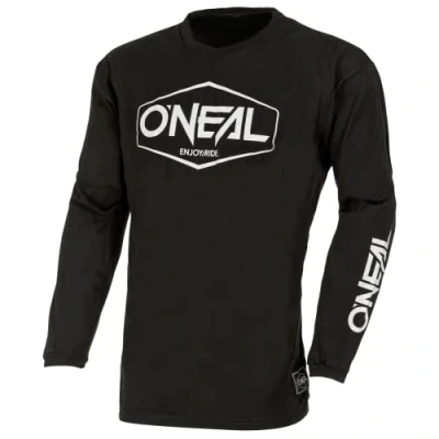 Imagen de O&#039;Neal Maillot de Motocross Manga Larga MX Enduro Protección Acolchada en los Codos, Ajuste ergonómico, Transpirable algodón básico Hexx V.22 Adulto Blanco Negro Talla L