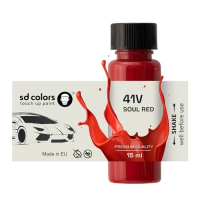Imagen de SD COLORS SOUL RED Kit de reparación lápices pintura para retocar (41 V, 15 ML), color rojo