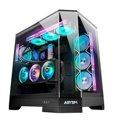 Imagen de ABYSM Gaming Caja PC Gamer Danube SAVA H600 Black E ATX con 3 Paneles de Cristal Templado, 4 Ventiladores ARGB 120 mm, Controladora, Soporte para GPU y Cable Riser PCIe 4.0 16x