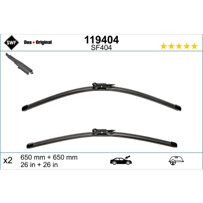 Imagen de Limpiaparabrisas Swf Visioflex 119404 delante Sin marco SEAT: Leon II Hatchback