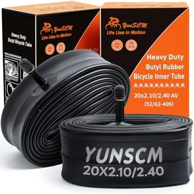 Imagen de YunSCM 2Pcs 52/62 406 Engrosar 20 Pulgada cámaras de Aire 20x2.10/2.25/2.35/2.40 AV32mm Valve Compatible Pulgadas Bicicleta 20X2.10 20X2.125 20X2.25 20X2.30 20x2.35 20X2.40