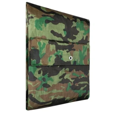 Imagen de KOTARBAU® Lona impermeable exterior, 4 x 8 m, Camuflaje, 80 g/m2, Ojales de aluminio, protección resistente, Cubierta, industrial polietileno, Toldo reforzado, Lonas impermeables exterior