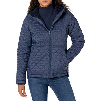 Imagen de Amazon Essentials Chaqueta Acolchada Ligera con Forro Sherpa y Resistente al Agua Mujer, Azul Marino, XL