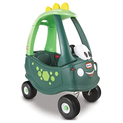 Imagen de Little Tikes Cozy Coupe Dino Correpasillos, Reposapiés Extraíble, Bocina que Funciona, Botón de Arranque y Tapa Combustible. Edad: a partir 18 meses