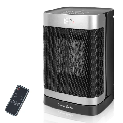 Imagen de Taylor Swoden Fiery Calefactor cerámico PTC 1500W con mando a distancia, pantalla LED, temporizador 24H, oscilante 70º, 3 velocidades y modo ECO. Calentamiento rápido dormitorios, despachos etc