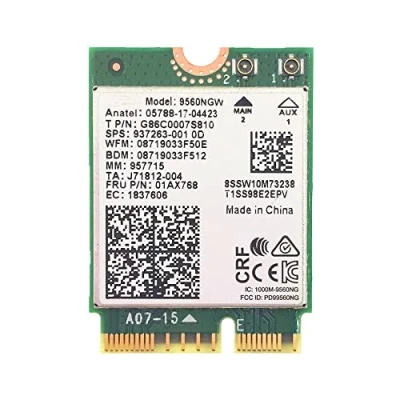 Imagen de Tarjeta Wi Fi CNVI, inalámbrica de Red Doble Banda AC 9560 9560NGW 802.11ac 1,73 Gbps BT 5.0 NGFF Adaptador Bluetooth Compatible con Placa Base Intel