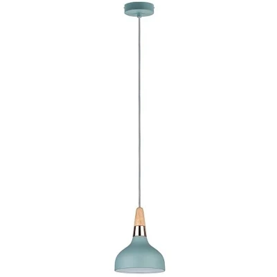 Imagen de Paulmann 79652 Luminaria Colgante Neordic Juna 160 mm máx. 1x20 W, para E14, lámpara de Techo, Verde Satinado/Cobre/Madera 230 V, sin Fuente luz