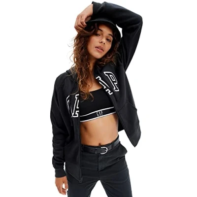 Imagen de GAP Heritage Sudadera con cremallera, Mujer, Talla: XS, True black