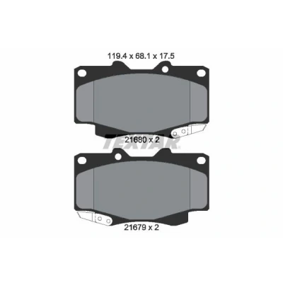 Imagen de TEXTAR 2168003 Juego de pastillas freno con avisador acústico desgaste TOYOTA: Hilux 3 Pick up, 6 VI SUV