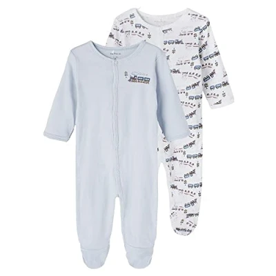 Imagen de NAME IT Nbmnightsuit 2P W/F Heather Train Noos Mamelucos para bebés y niños pequeños, 74