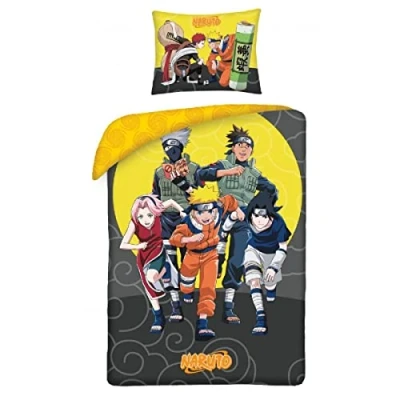 Imagen de NARUTO 5 PERSONAJES Kakashi Sasuke Sakura Juego de cama algodón funda nórdica 140 x 200 cm y almohada 70 90 Multicolor