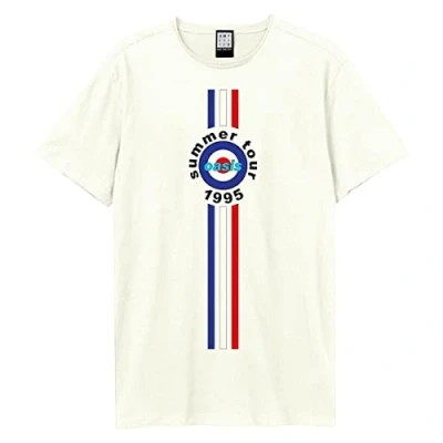 Imagen de Amplified 1995 Tour Stripes Camiseta Oasis Adulto Unisex, Blanco Vintage, XL