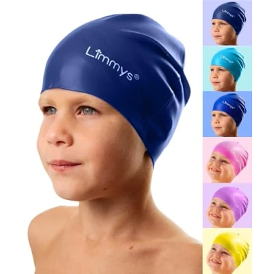 Imagen de Limmys Gorro Piscina para Niños Niño 100% Silicona Niña Gorros de Cómodos, Elásticos y Calidad Natación Infantil Atractivos