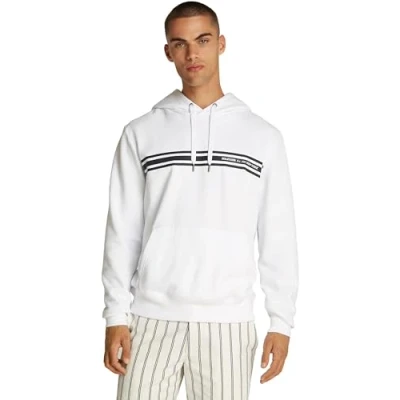 Imagen de Tommy Hilfiger Central Chest Stripe Hoody Unisex Sudadera, Talla: XS, White