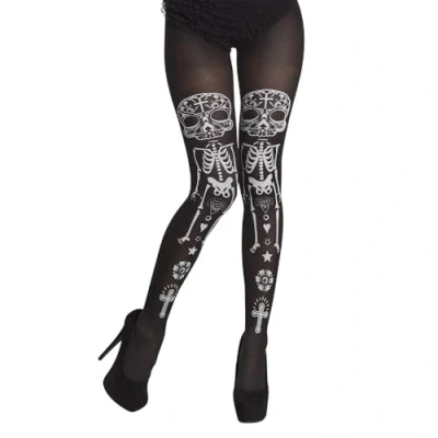 Imagen de Boland Medias, mujer, pantalón elástico, Día de los Muertos, nailon, carnaval, fiesta disfraces, temática