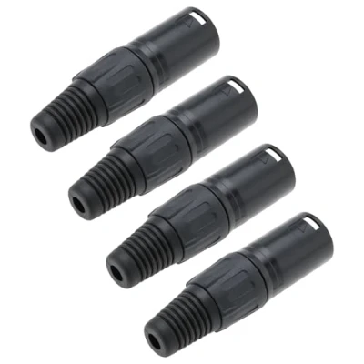 Imagen de Create idea 4Pcs Conectores Macho XLR 4 Pines Adaptador de Enchufe Micrófono Aleación Extremos Cable Toma Audio Repuesto para Amplificador Auriculares