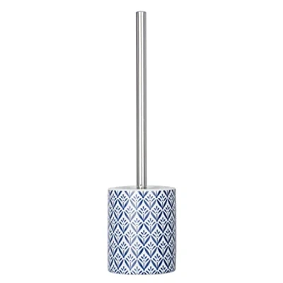 Imagen de WENKO Escobillero Lorca Azul cerámica para el inodoro combinado con portarrollos de papel higiénico