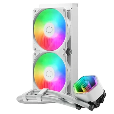 Imagen de Cooler Master MasterLiquid 240 Core II Refrigeración Líquida Sistema AIO mm (TDP Máx 260W), Bomba Doble Cámara GR9, Ventiladores ARGB Gen 2 Mejorados, Kits AMD e Intel de Montaje Rápido, Blanco