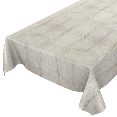 Imagen de Anro Mantel de hule lavable, para mesa, 95% PVC, 5% poliéster., Madera gris., 100 x 140cm Schnittkante