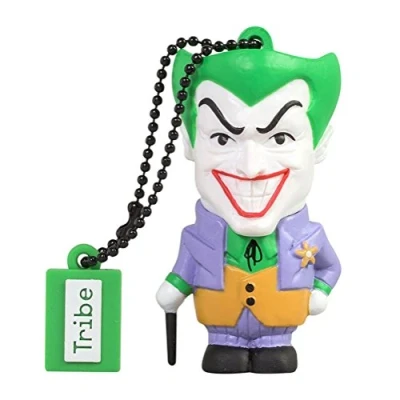 Imagen de Tribe Warner Bros DC Comics Joker Memoria USB 2.0 de 16 GB Pendrive Flash Drive Goma con Llavero, Multicolor