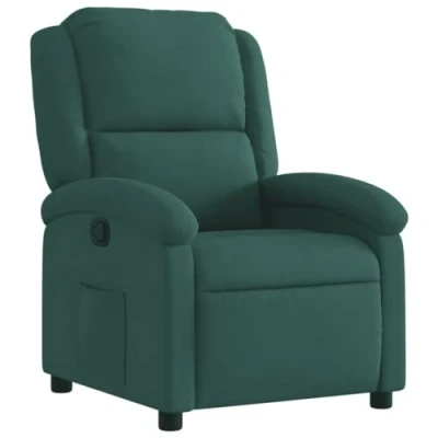 Imagen de vidaXL Sillón Reclinable, Silla con Respaldo Reposabrazos, de Televisión Relax Descanso, Asiento para Salón Hogar, Terciopelo Verde Oscuro