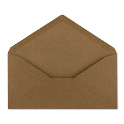 Imagen de Sobres DIN largos, 100 unidades, papel de estraza marrón, 22 x 11 cm, 120 g/m², cierre en húmedo, sin ventana, ideal para Navidad, tarjetas felicitación, invitaciones su agente Glüxxx