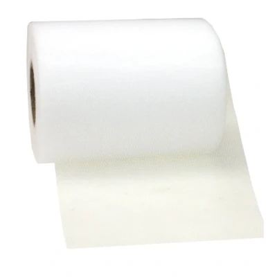 Imagen de PRÄSENT VERONA cinta de decoración color blanco tul, 50 m largo, 112 mm ancho, embalar, decorar, hacer manualidades, envolver regalos, lazo elegante tul para eventos especiales