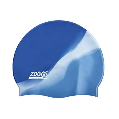 Imagen de Zoggs Gorro de natación Unisex Silicona, Multicolor, Azul/Plateado, Talla única