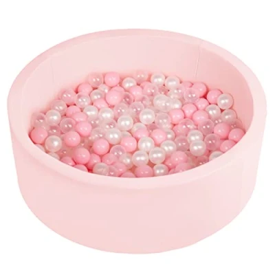 Imagen de Selonis Blanda Piscina De Espuma 90X30cm/200 Bolas para Bebé Niño Redonda, Rosa:Rosa Clr,Perla,Transparente